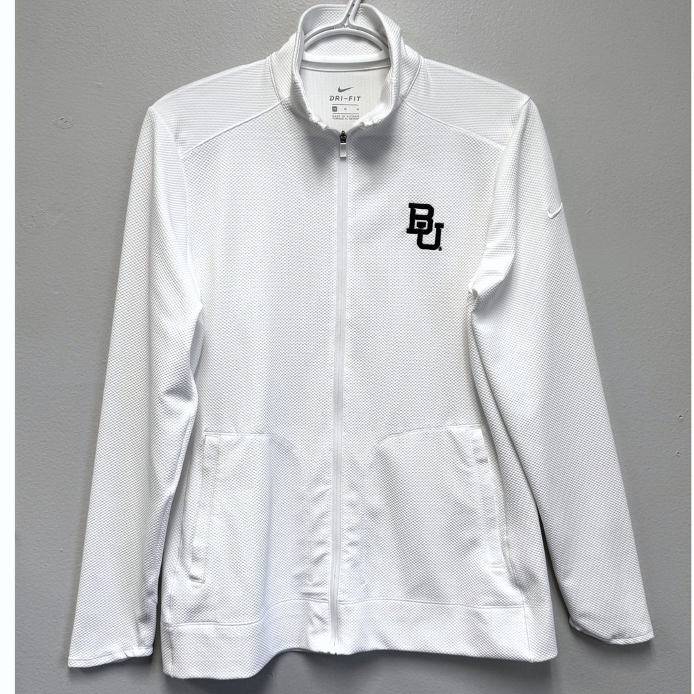 NIKE Baylor University Dri-FIT Full Zip Jacket Women Medium White AJ5272-100